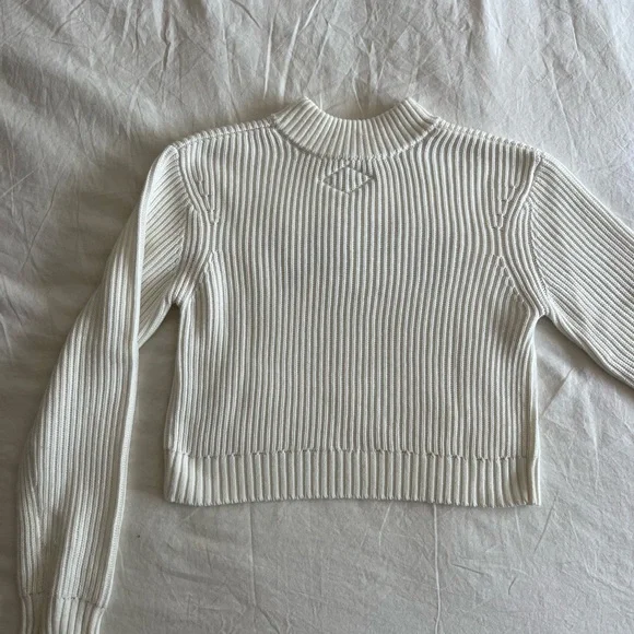 NUDE Project White Ribbed Sweater - Picture 3 of 8